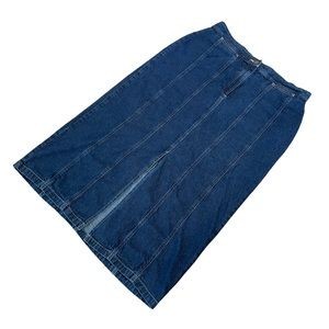 Denim Midi Length Straight Skirt